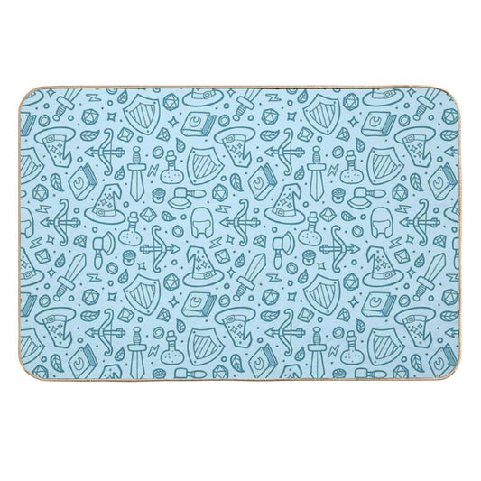Magical Epic Loot Pattern Light Blue  Rapid-Drying Bath Mat