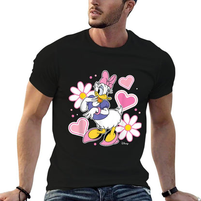 Daisy Duck - Hearts And Flowers  Rolled Sleeves T-Shirt