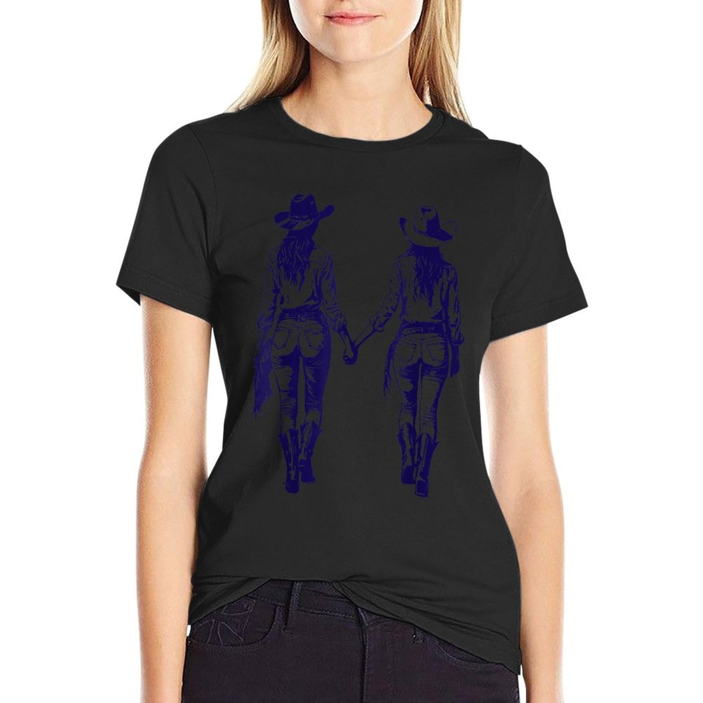 Lesbian Cowgirl Gay Western Cute LGBTQ  Lightweight T-Shirt