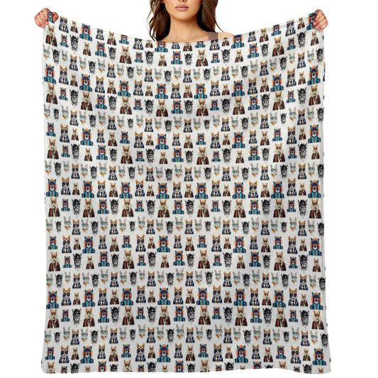 Cool Cat Chronicles Pattern 4 Plush Throw Blanket