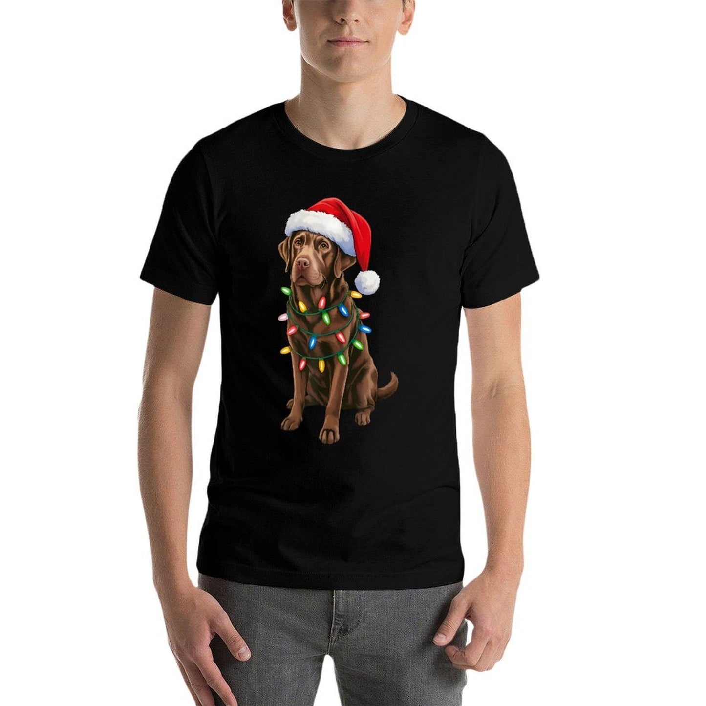 Christmas Chocolate Lab Labrador Retriever Men Women Kids  Trendy Pattern T-Shirt