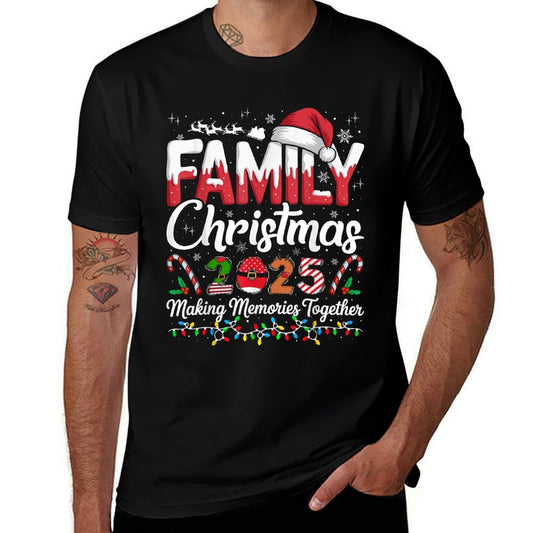 Family Christmas 2025 Matching Outfit Xmas Squad Santa  Oversized Silhouette T-Shirt