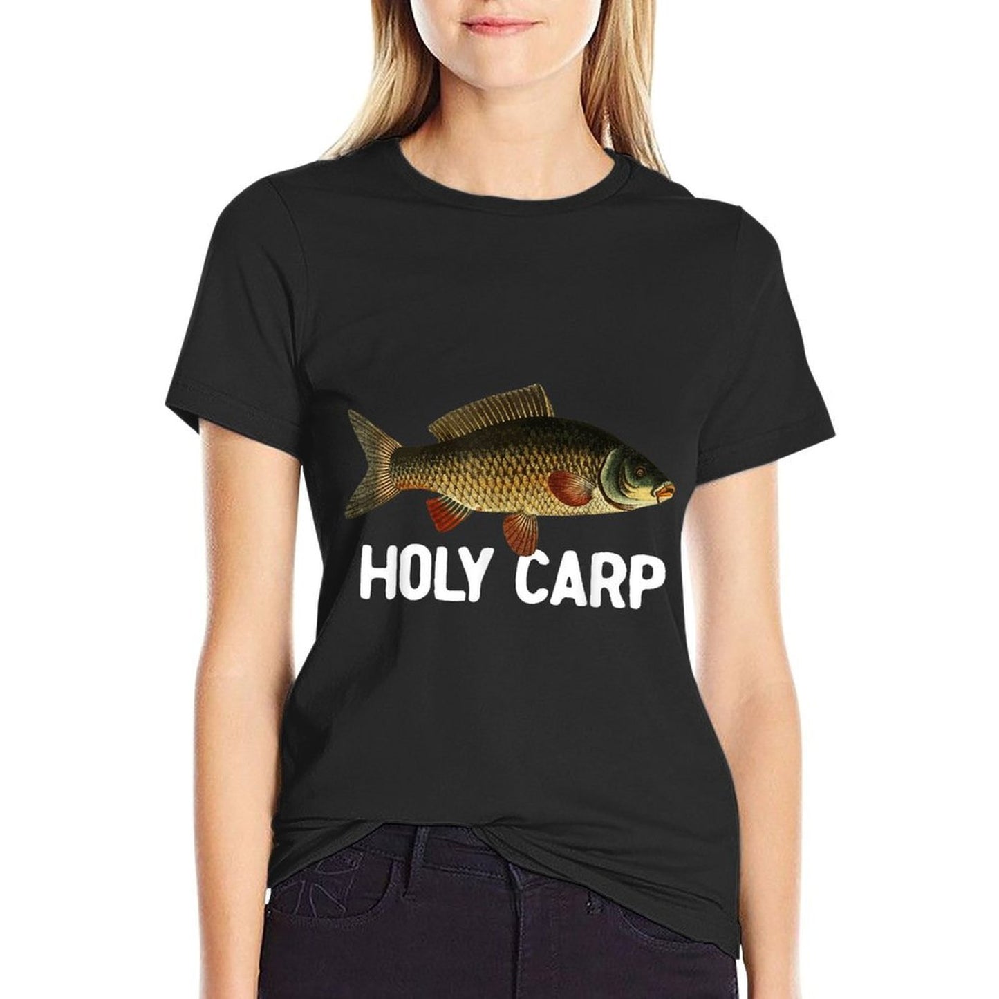 Funny Carp Fish Pun Fishing Trip Fisherman Dad Holy Carp  Soft T-Shirt