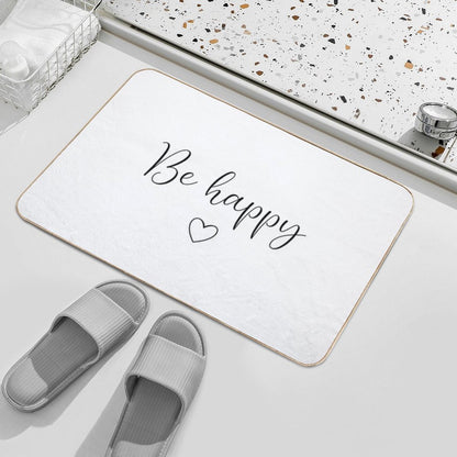 Be Happy - Artwork  Fade-Resistant Bath Mat