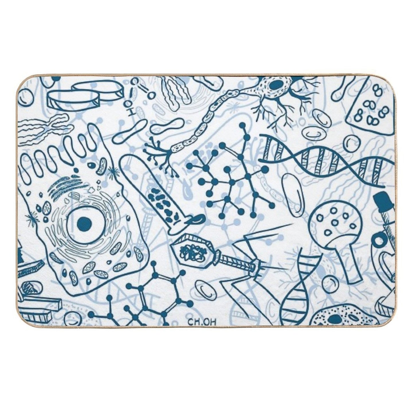 Germy Science Sick Blues  Fade-Resistant Bath Mat