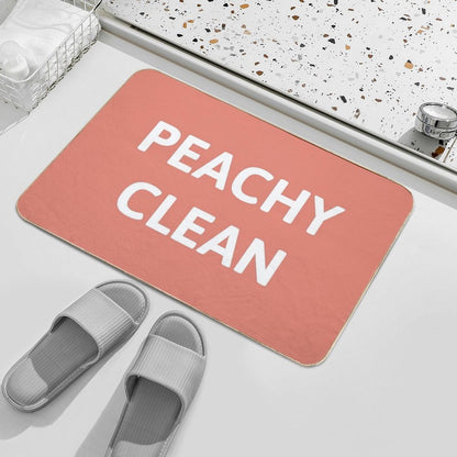 Peachy Clean -  Peach And White  Non-Slip Bath Mat