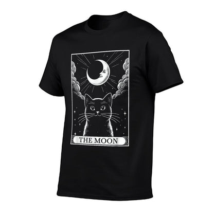 Tarot Card Vintage Crescent Moon Black Cat Mom Cat Lovers  Versatile T-Shirt