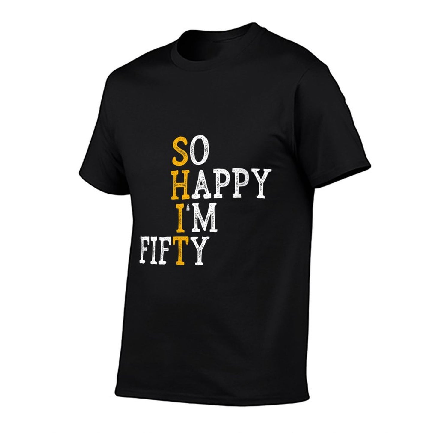 Womens So Happy I'm Fifty - 50 Years Old Funny 50th Birthday Gift  Polyester Blend T-Shirt