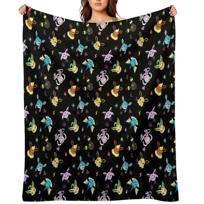 Eeveelution Type Pattern Lightweight Throw Blanket