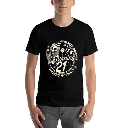 Grandma 21st Birthday Party My Granddaughter Is Turning 21  Moisture-wicking T-Shirt