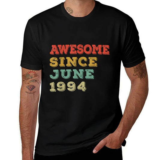 30 Years Old Awesome Since June 1994 30th Birthday Gifts  Heathered Texture T-Shirt