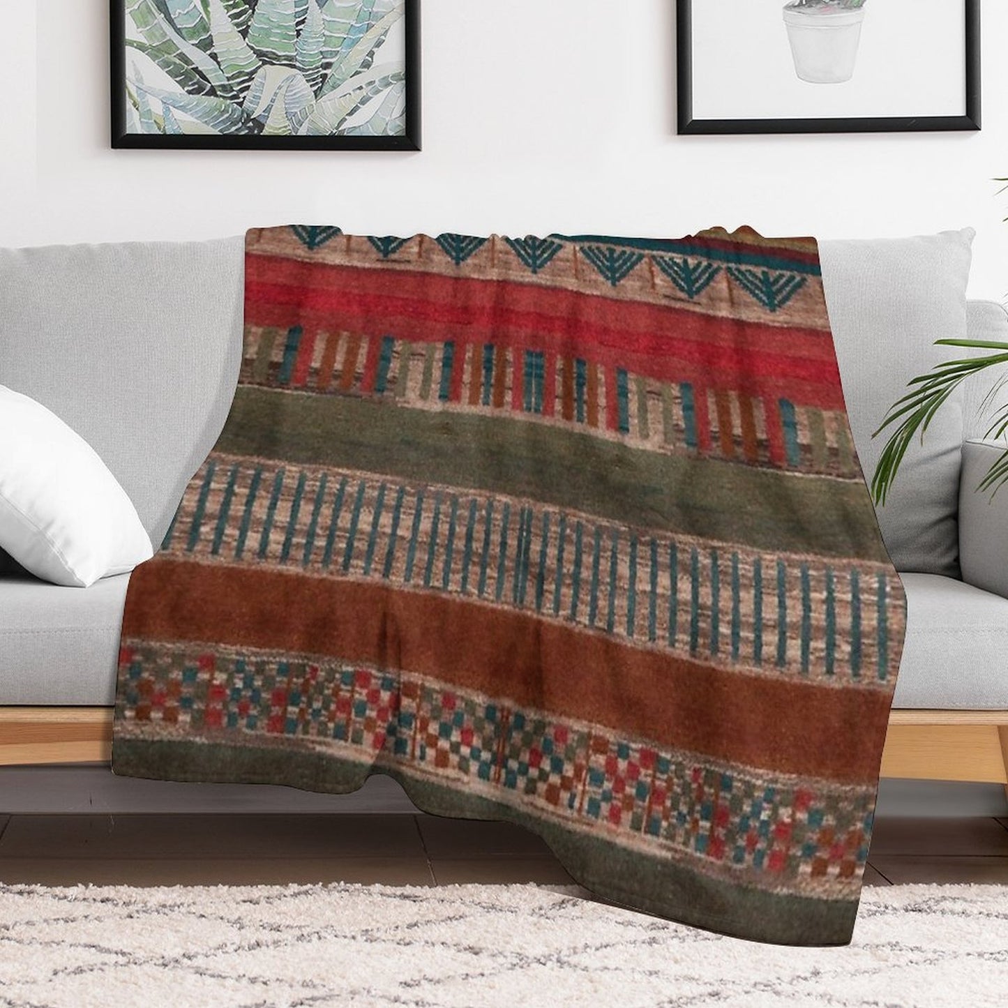 Bohemian Pattern Easy Care Throw Blanket
