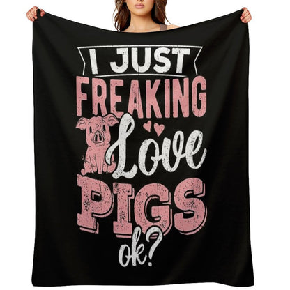 Animal Pigs Pets Gift-ready Throw Blanket