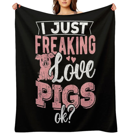 Animal Pigs Pets Gift-ready Throw Blanket
