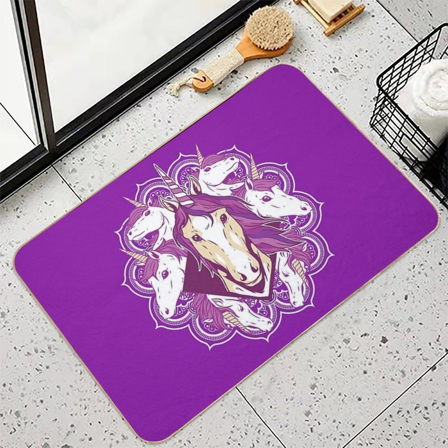 Unicorn Mandala Durable Bath Mat