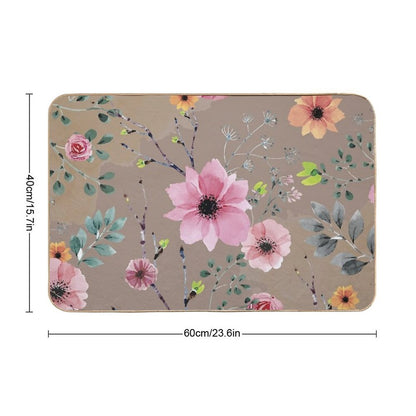 Watercolor Flowers XII (different Flowers)  Absorbent Bath Mat
