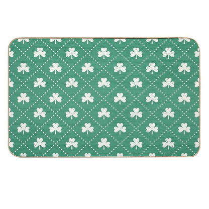Shamrock On! - Emerald Green Background  Repositionable Bath Mat