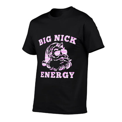 Big Nick Energy Funny Santa Christmas Vintage  Wrinkle-resistant T-Shirt