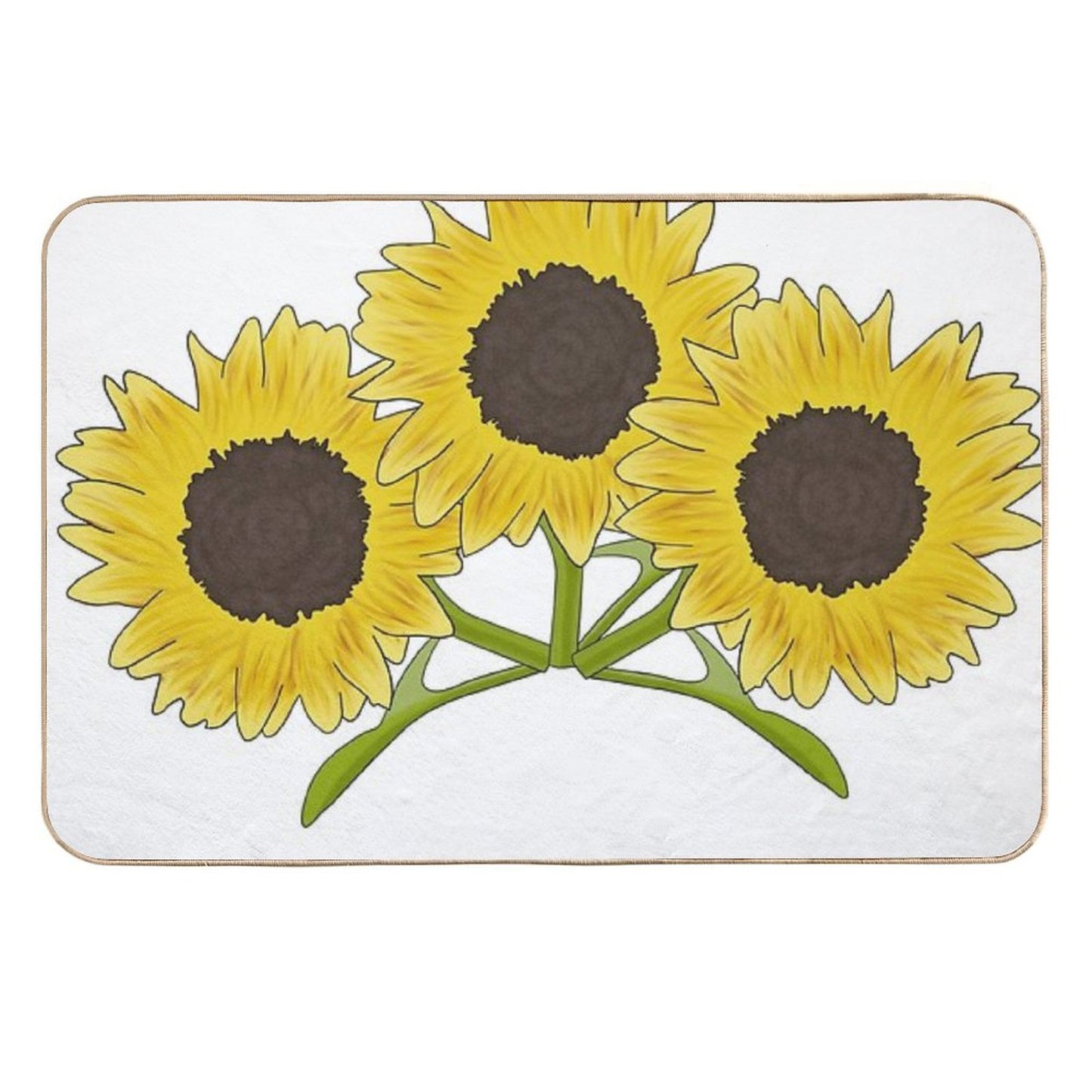 Digital Sun Flower Bunch  Long-Lasting Bath Mat