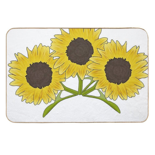 Digital Sun Flower Bunch  Long-Lasting Bath Mat