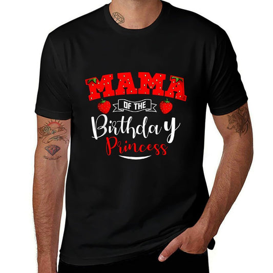 Mama Of The Birthday Princess Strawberry Theme Bday Party  Slim-fit Cut T-Shirt