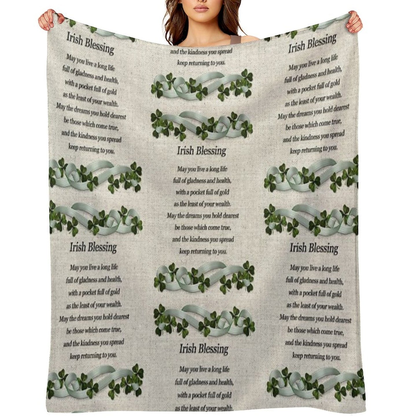 Irish Blessing Art Shrink-resistant Throw Blanket