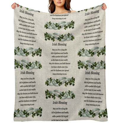 Irish Blessing Art Shrink-resistant Throw Blanket
