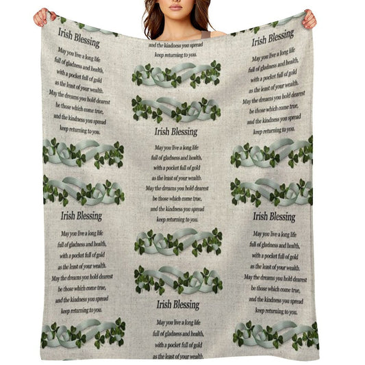 Irish Blessing Art Shrink-resistant Throw Blanket