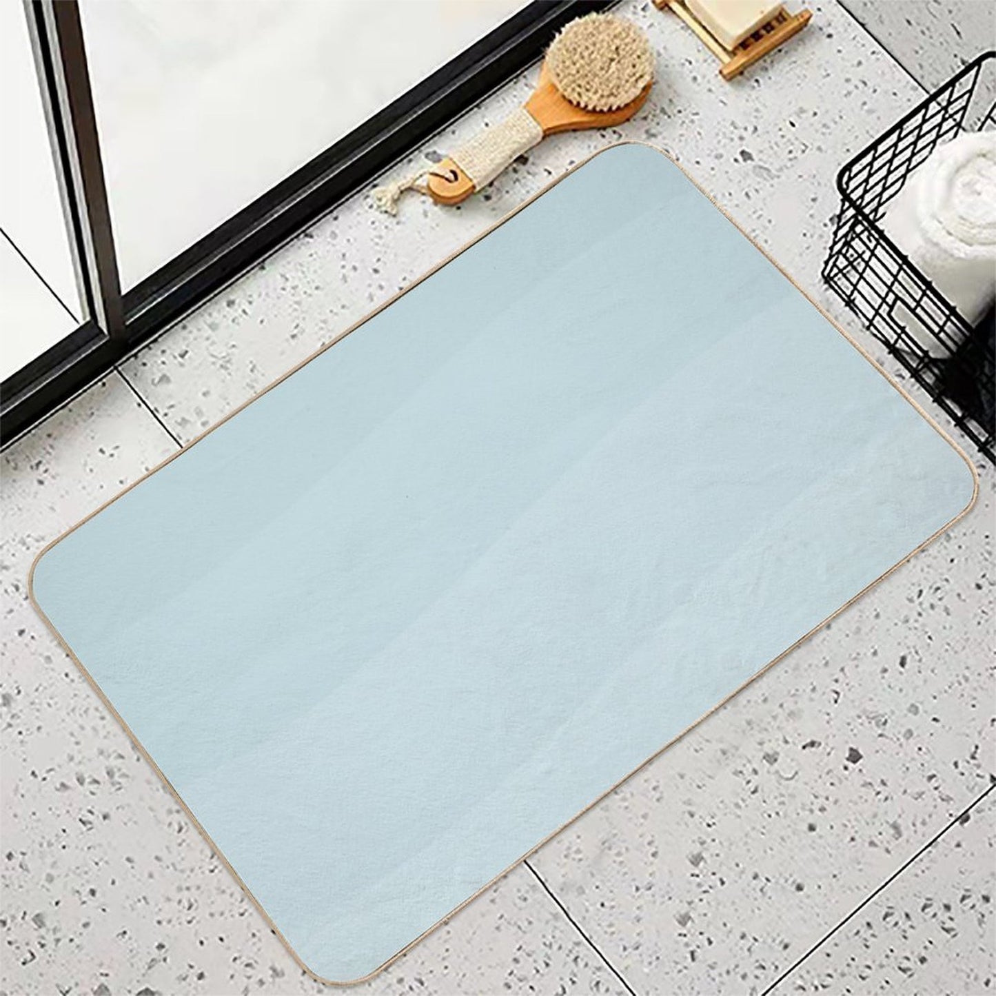 Light Blue Waves.  Absorbent Bath Mat