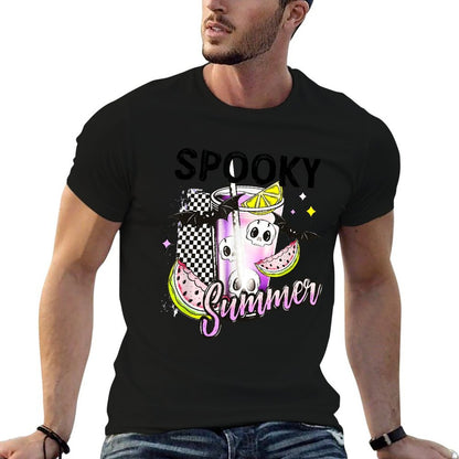 Vintage Spooky Summer Beach Halloween Coffee Summer Vacation  Versatile T-Shirt