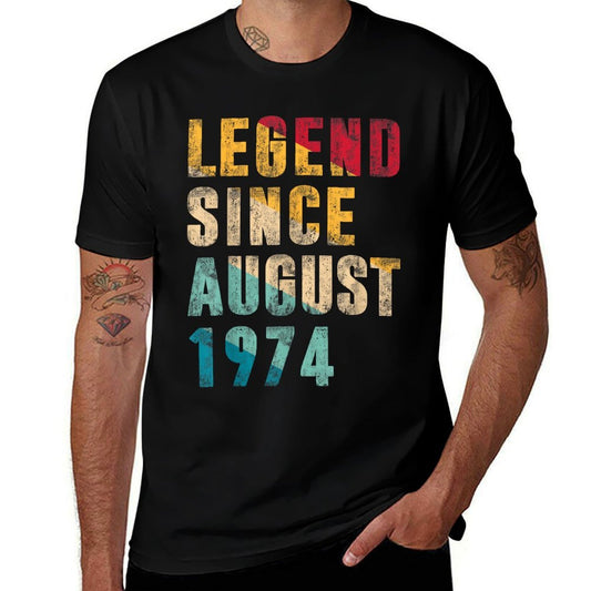 50 Years Old Gifts Legend Since August 1974 50th Birthday  Soft T-Shirt