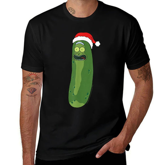 Rick And Morty Christmas, Merry Rickmas With Pickle Rick  Heathered Texture T-Shirt