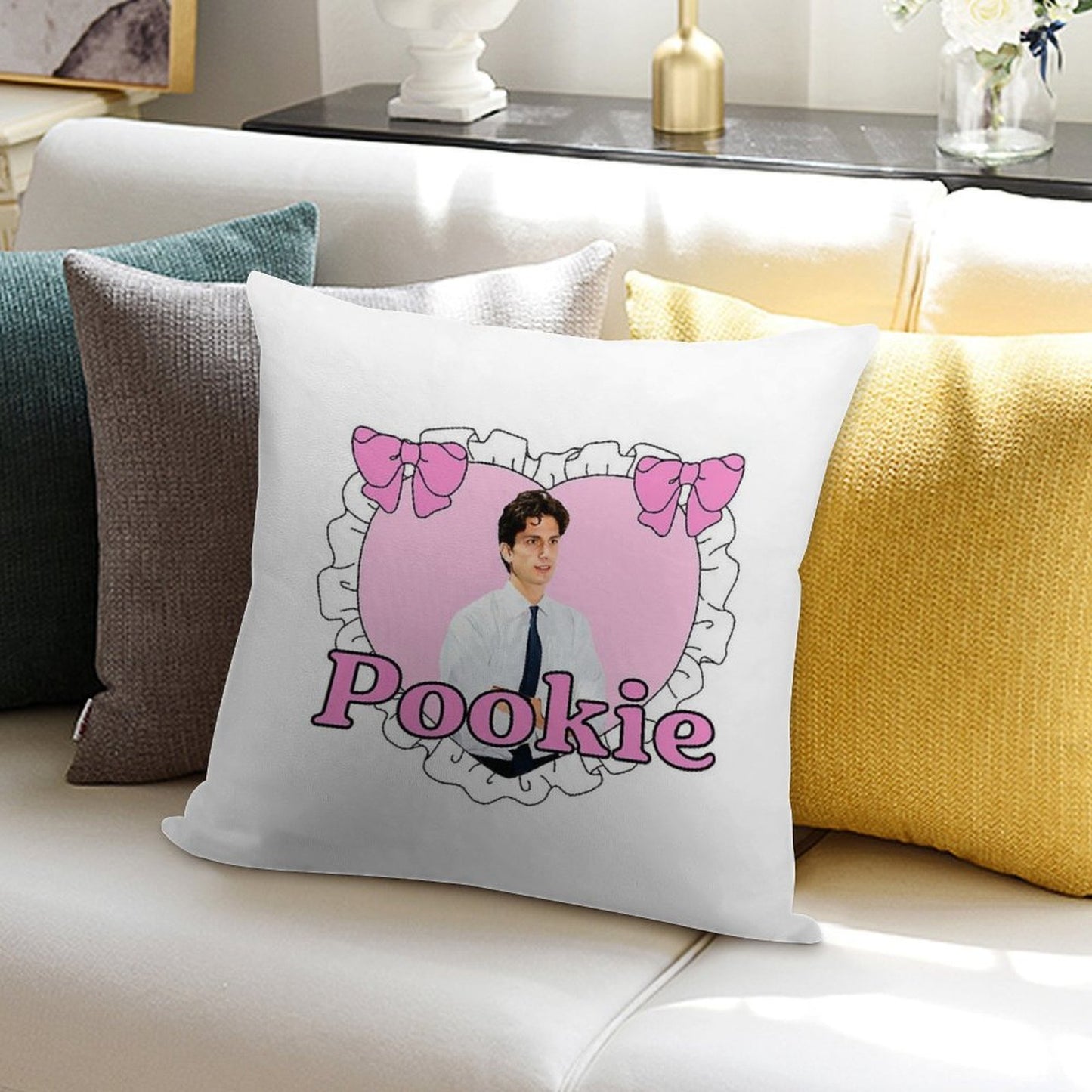 Jack Schlossberg Pookie Lace Heart Soft Warmth Comfort Throw Pillow
