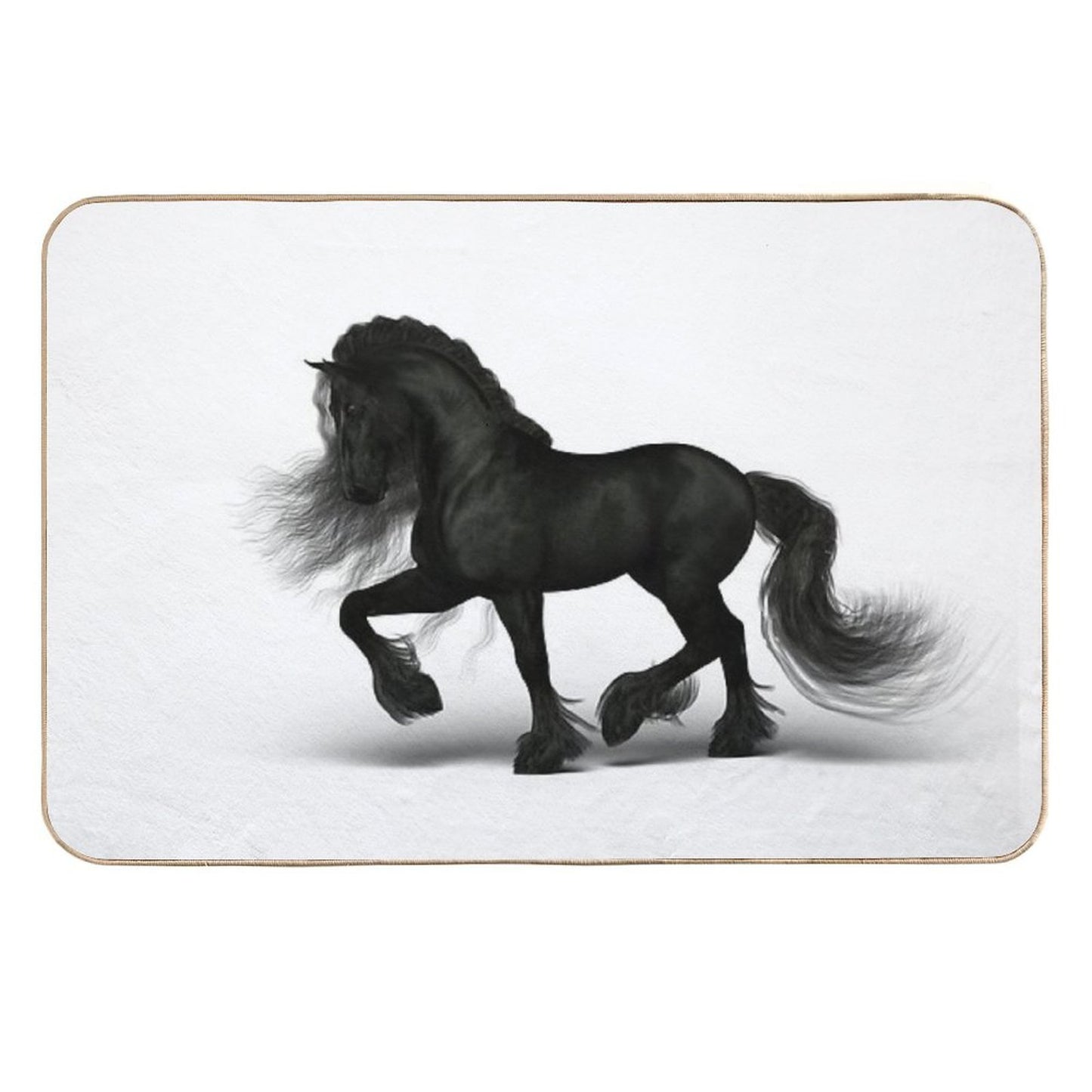 Friesian Horse  Slip-Resistant Bath Mat