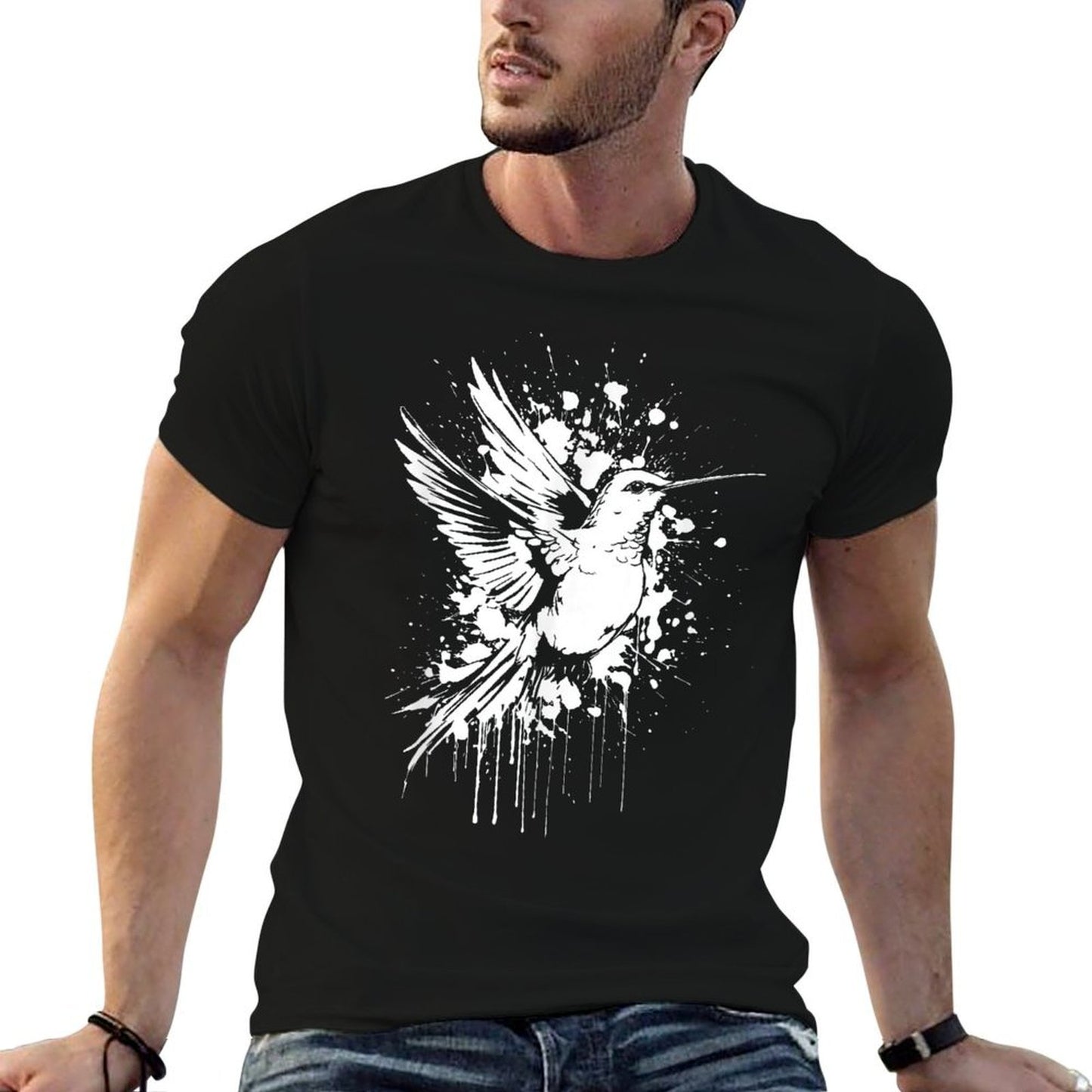 Hummingbird Birdwatching Ornithology Watercolor Hummingbird  Breathable T-Shirt