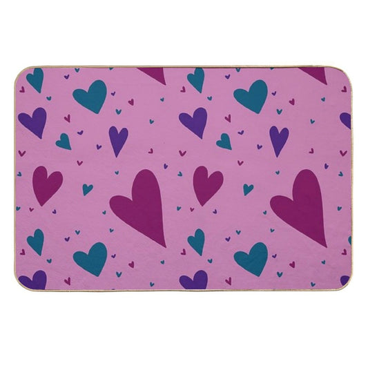 Hearts  Fade-Resistant Bath Mat
