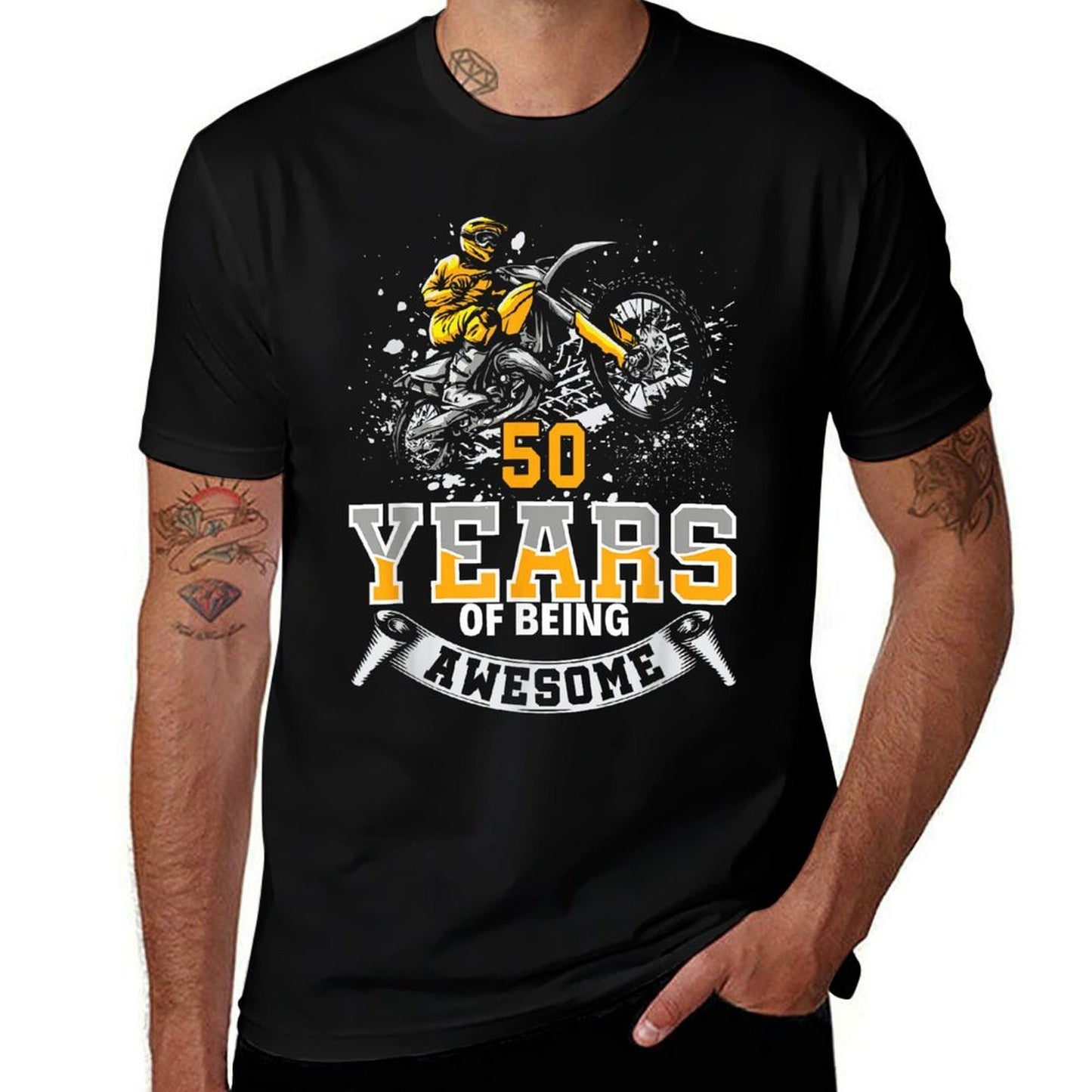 Motocross 50 Years Of Being Awesome - 50th Birthday Dirtbike  Eco-friendly Material T-Shirt