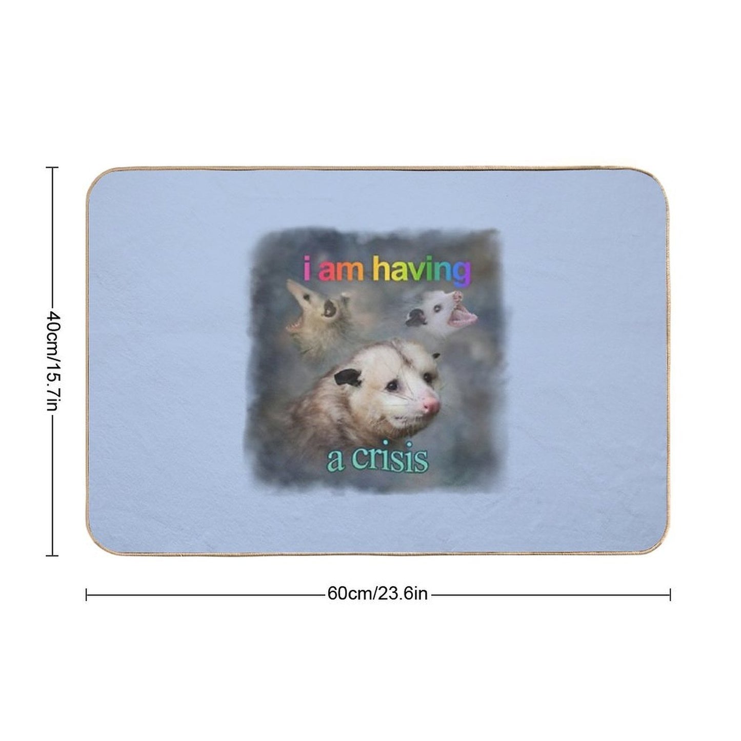 I Am Having A Crisis Possum Word Art  Repositionable Bath Mat