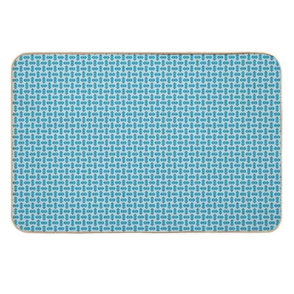 Overlapping Aqua Blue Diamonds  High-Traffic Bath Mat