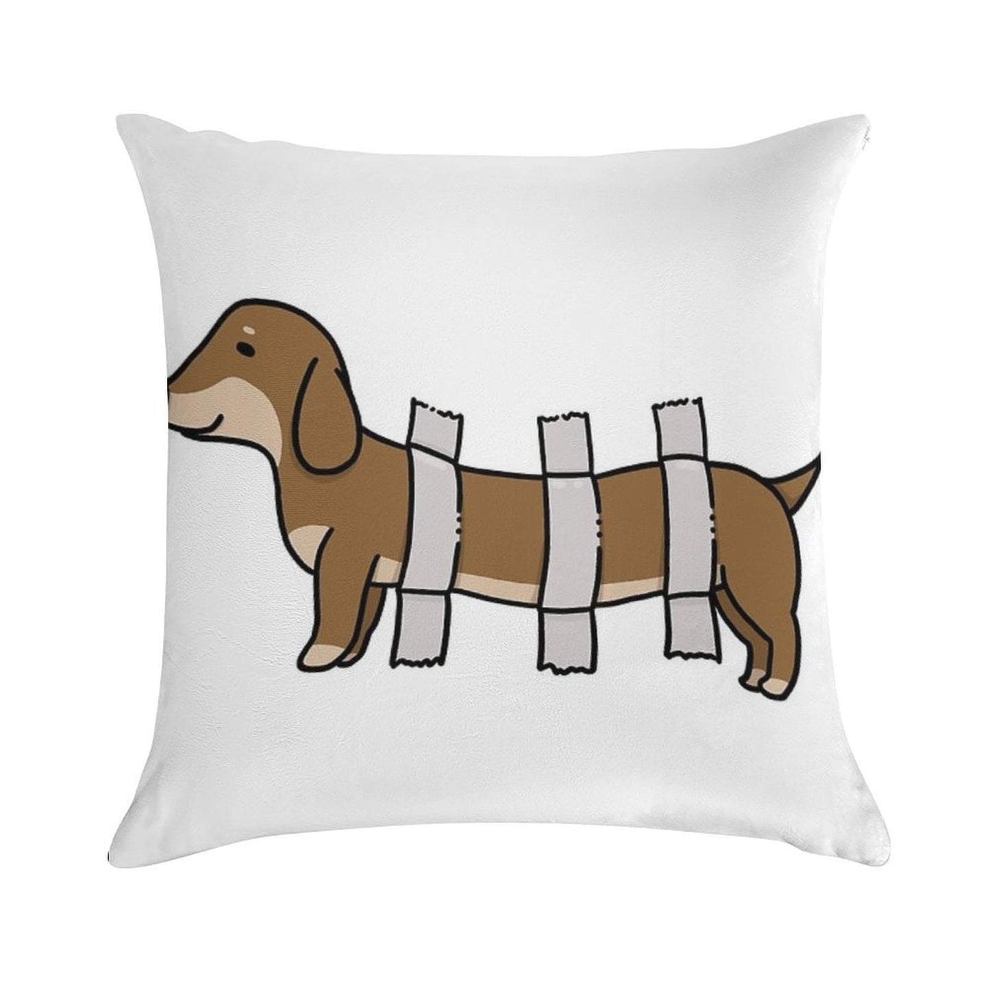Cute Dachshund Soft Hidden Zipper Throw Pillow
