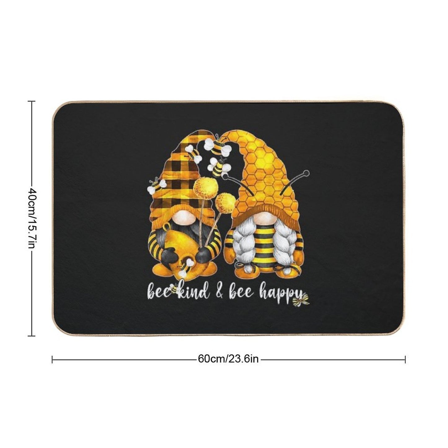 Bee Kind  Bee Happy For Beekeeper With Bumble Bee Gnome TShirt61  Rapid-Drying Bath Mat