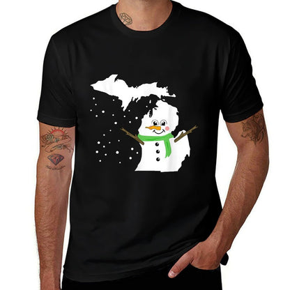 Michigan Snowman  High-quality Stitching T-Shirt