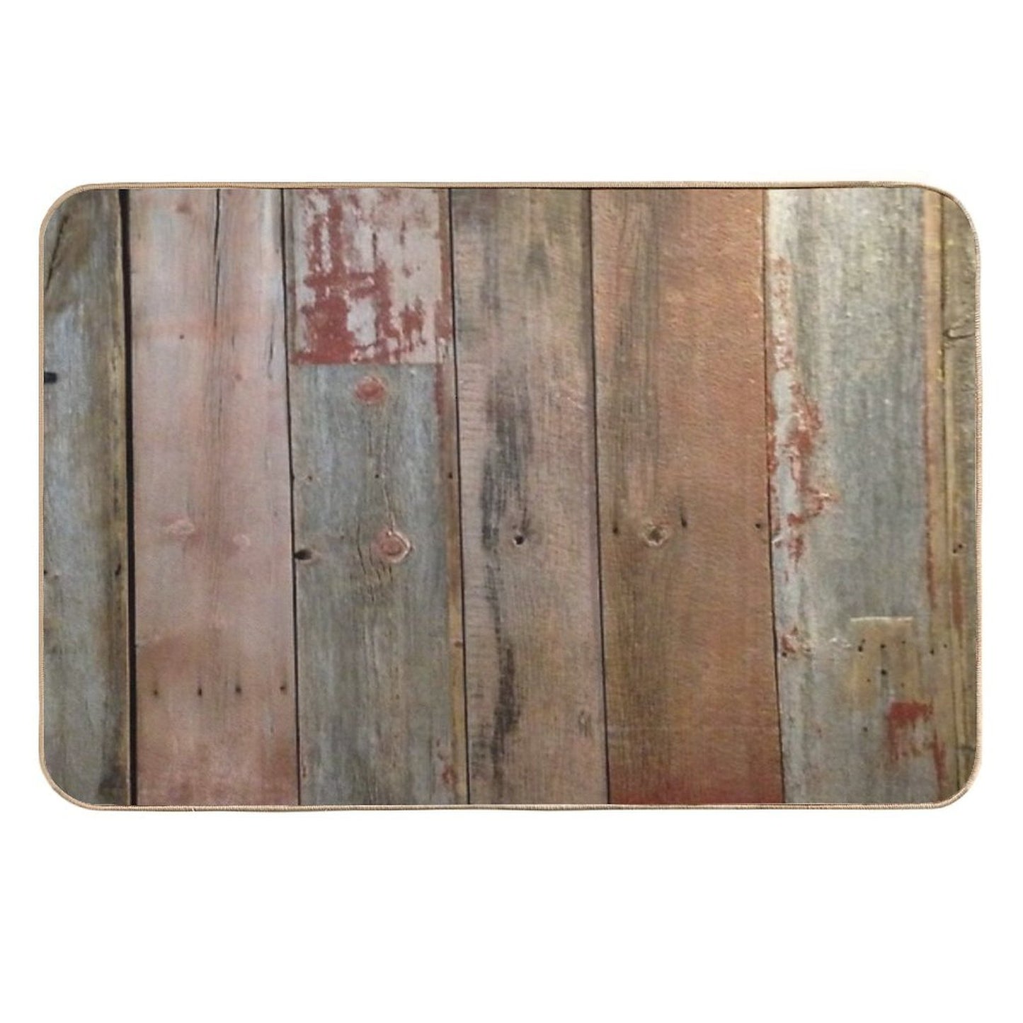 Farmhouse Chic Rustic Western Country Primitive Barn Wood  Fade-Resistant Bath Mat