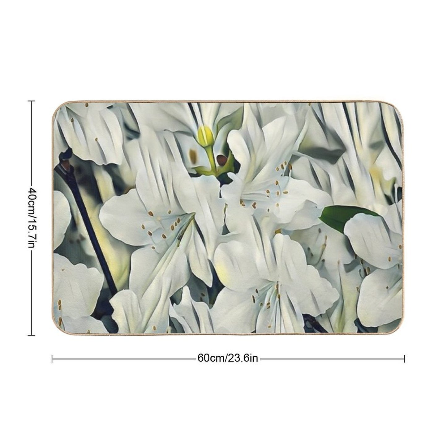 1 Elegant White Bloom Design  Minimalist Floral Art for Nature Lovers  Versatile Bath Mat