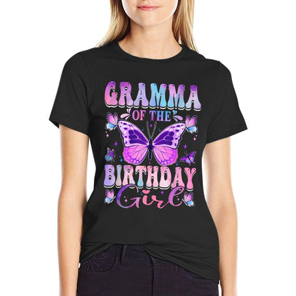 Gramma Of The Birthday Girl Butterfly Party Matching Family  Versatile T-Shirt