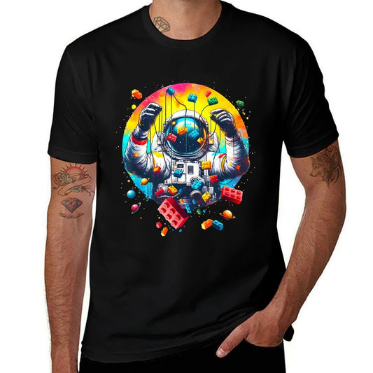 Space Astronaut Master Builder Funny Building Blocks And Stones  Breathable T-Shirt