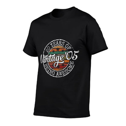 Vintage 2005 Bday Stamp 20th Birthday Gifts 20 Year Old  Rolled Sleeves T-Shirt