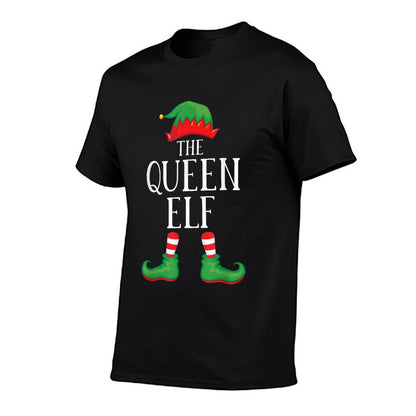 Queen Elf Matching Group Xmas Funny Family Christmas  Ribbed Collar T-Shirt