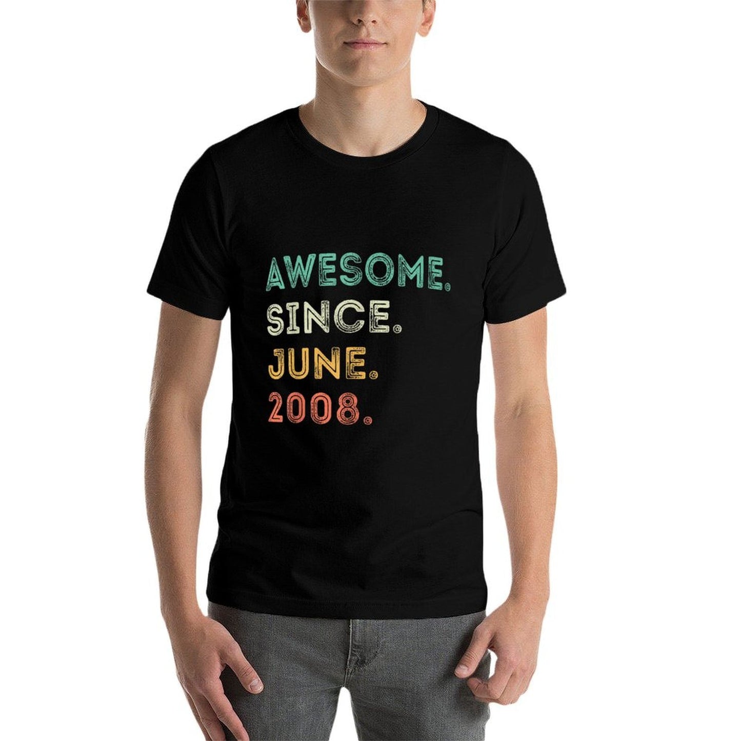 17 Years Old Awesome Since June 2008 17th Birthday  Affordable Price T-Shirt