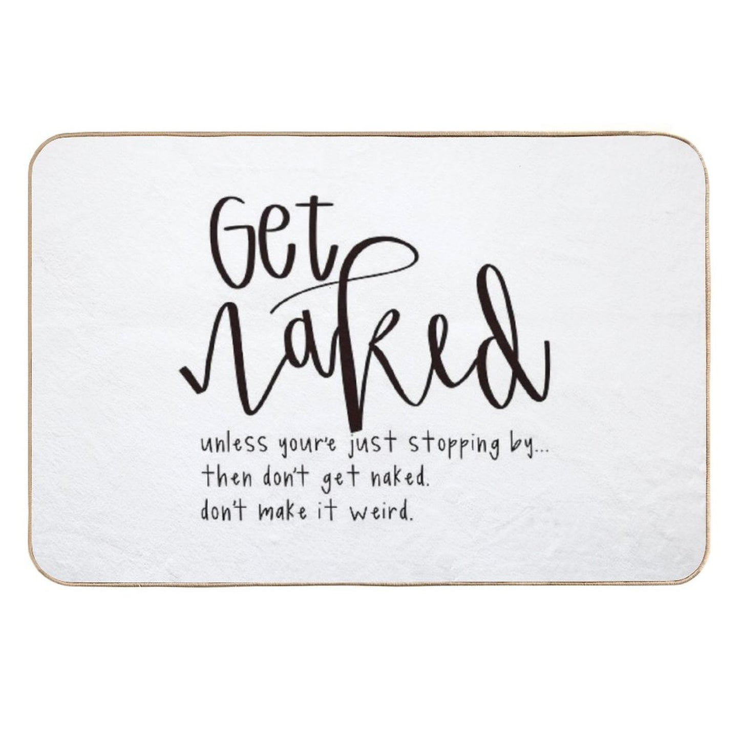 Get Naked Plain Bathroom Decor  Multi-Purpose Bath Mat